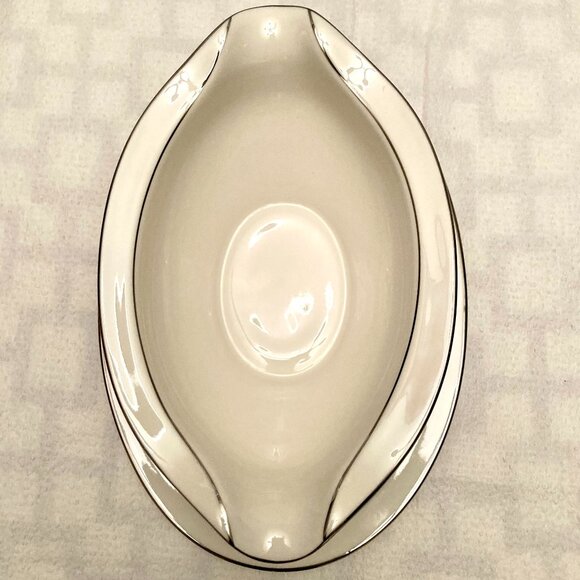 Noritake Blossom Time 7150 Fine Ivory China Gravy Boat Attached Underplate 7.5" - Picture 6 of 8